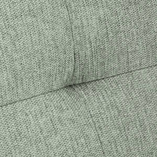 Canapé d'angle Aduan avec ottomane Tissu chenille Sorea: Vert - Méridienne longue à droite (vue de face)