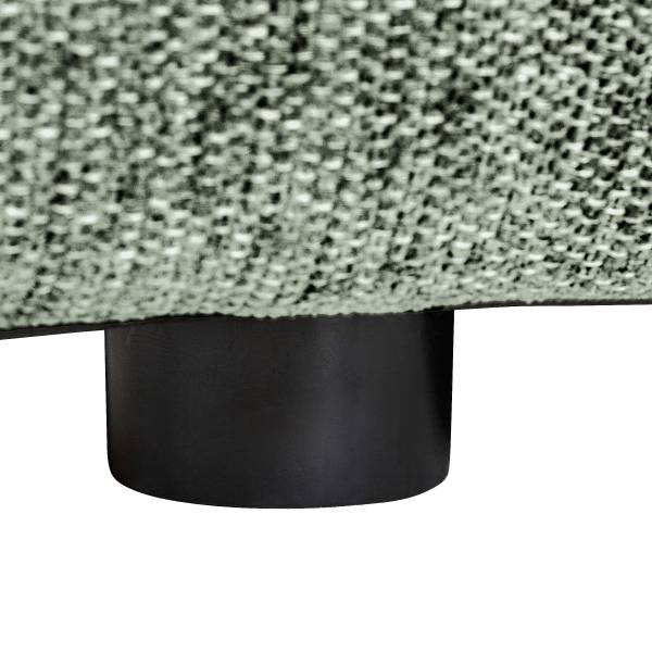 Canapé d'angle Aduan avec ottomane Tissu chenille Sorea: Vert - Méridienne longue à droite (vue de face)