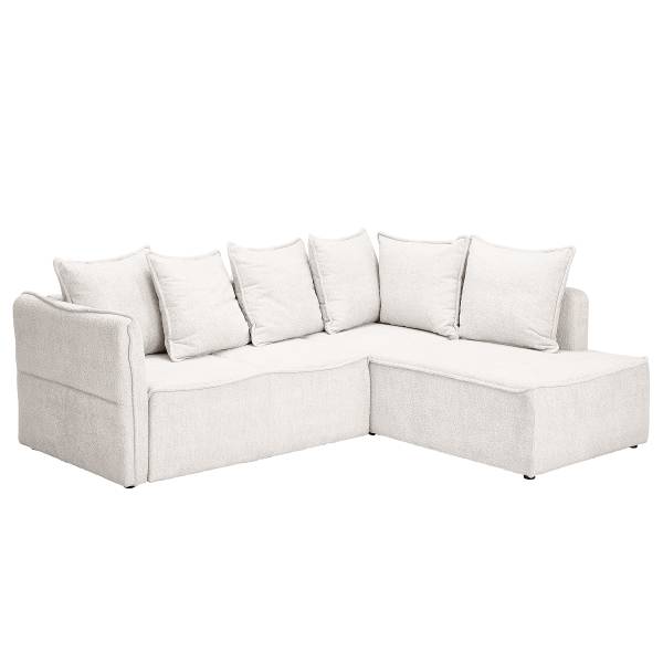 Divano letto angolare Langmad Beige - Bouclé - 233 x 72 x 193 cm