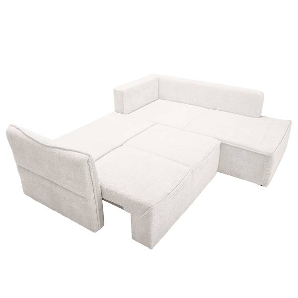 Divano letto angolare Langmad Beige - Bouclé - 233 x 72 x 193 cm