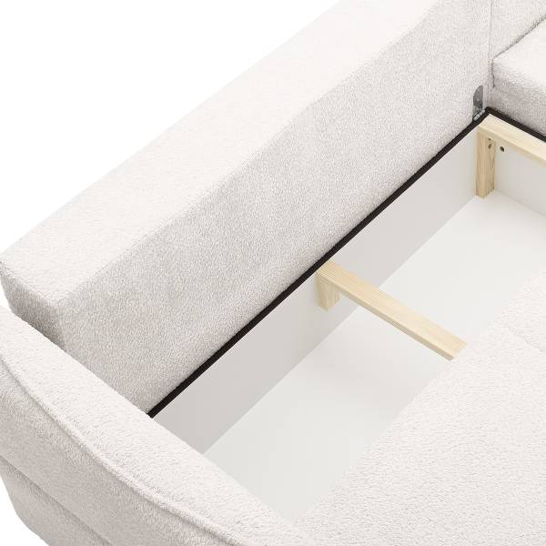 Divano letto angolare Langmad Beige - Bouclé - 233 x 72 x 193 cm