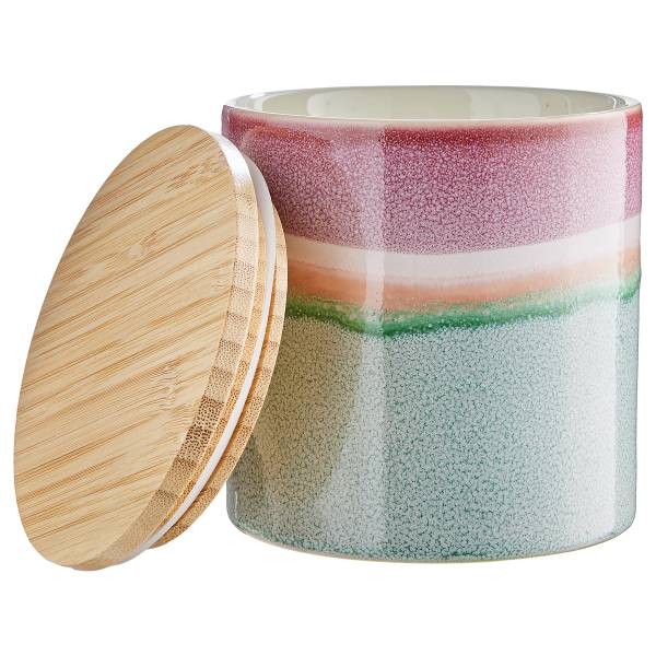 Voorraadpot MEDLEY steengoed - turquoise - Hoogte: 12 cm