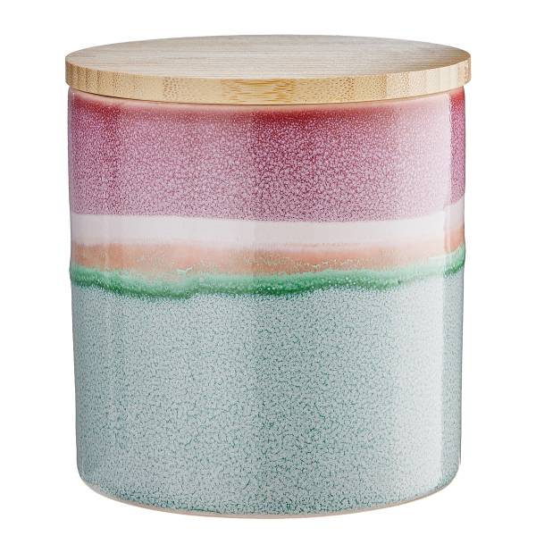 Voorraadpot MEDLEY steengoed - turquoise - Hoogte: 12 cm