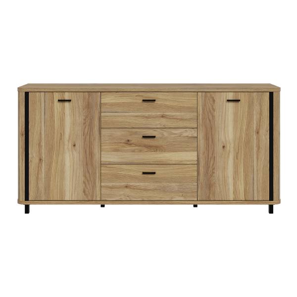 Sideboard Ketaf Eiche Mauvella Dekor / Schwarz