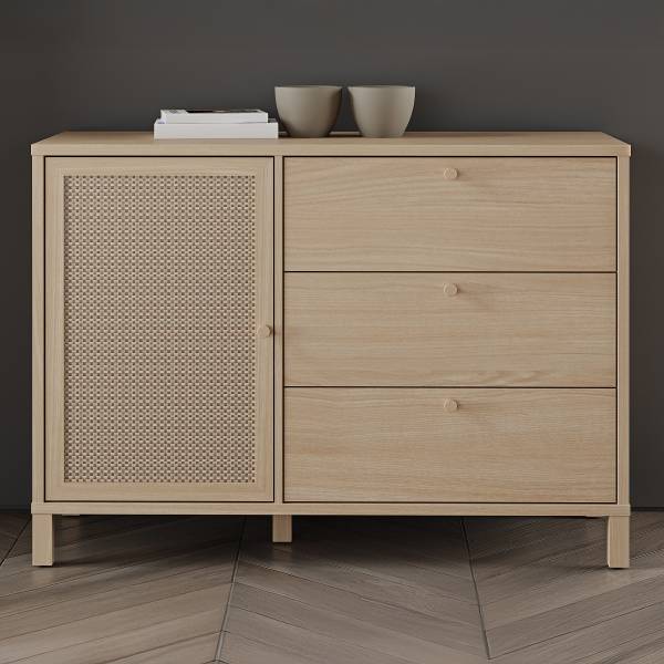 Kast Serwa beige/lichte eikenlook