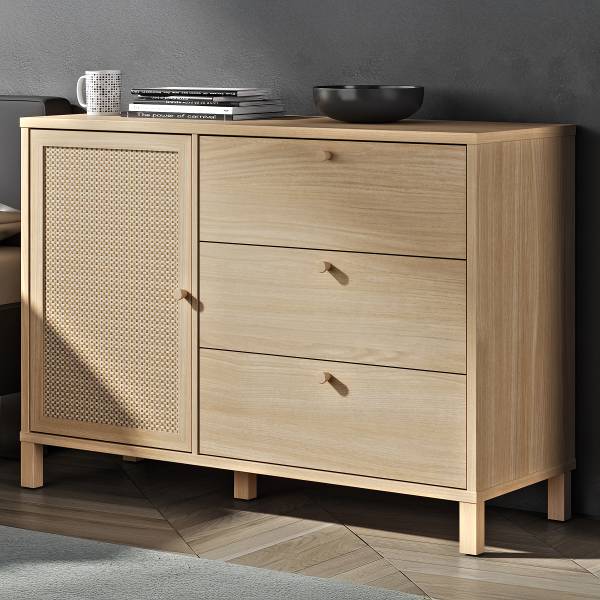 Kast Serwa beige/lichte eikenlook