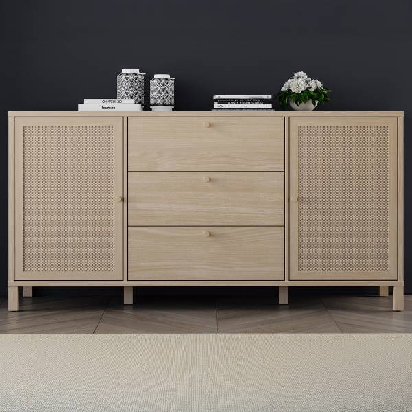 Buffet Serwa Beige / Décor chêne