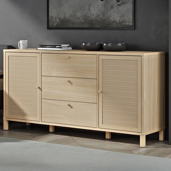 Buffet Serwa Beige / Décor chêne