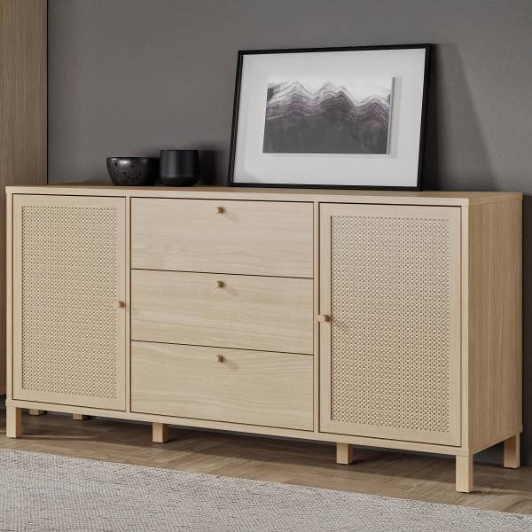 Buffet Serwa Beige / Décor chêne
