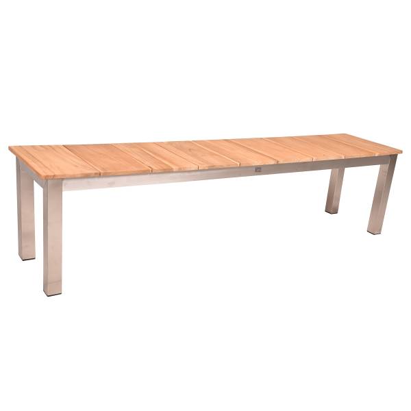 Sitzgruppe Dallas Denver 6-teilig B Braun - Silber - Teakholz - Edelstahl 18/10 - 190 x 86 x 300 cm