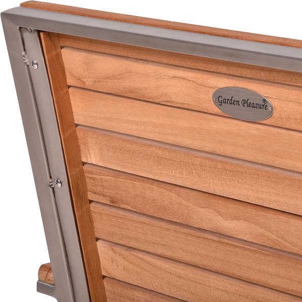 Sitzgruppe Dallas Denver 6-teilig B Braun - Silber - Teakholz - Edelstahl 18/10 - 190 x 86 x 300 cm