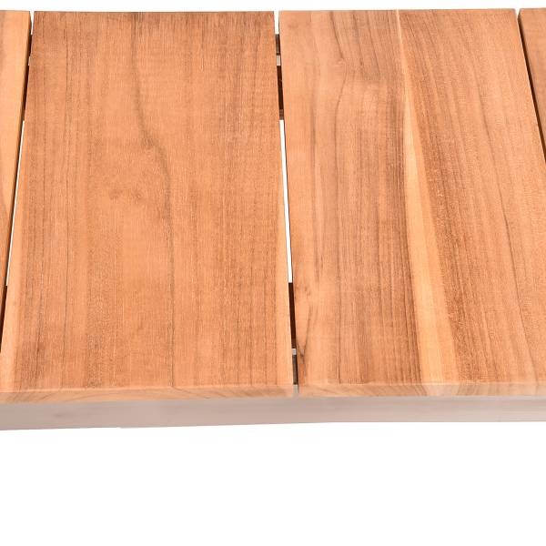 Sitzgruppe Dallas Denver 6-teilig B Braun - Silber - Teakholz - Edelstahl 18/10 - 190 x 86 x 300 cm