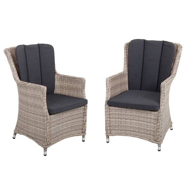 Gartensessel Dijon 2er-Set Beige - Polyester - Aluminium - 67 x 108 x 70 cm