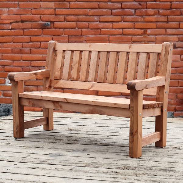 Gartenbank Allgäu Braun - Pinie - 124 x 96 x 70 cm