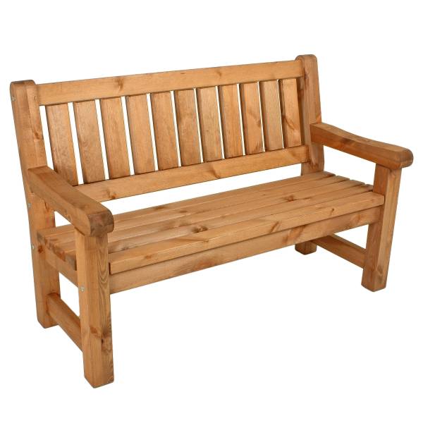 Gartenbank Allgäu Braun - Pinie - 124 x 96 x 70 cm