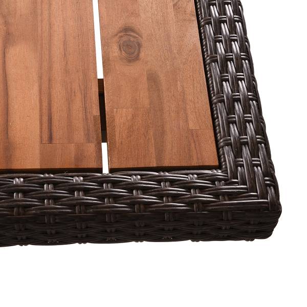 Sitzgruppe Braga 9-teilig Braun - Polyester - Akazie - Aluminium - 200 x 109 x 280 cm