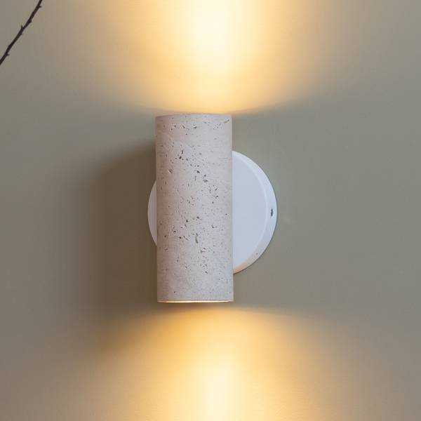 Applique murale Tivoli fer / marbre - Blanc