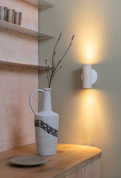 Applique murale Tivoli fer / marbre - Blanc