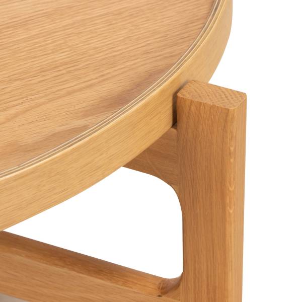 Table basse KLAWOCK 2 pièces Placage en bois véritable - chêne