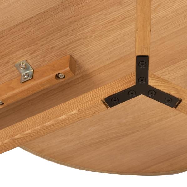 Table basse KLAWOCK 2 pièces Placage en bois véritable - chêne