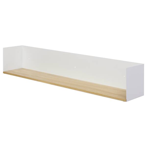 Étagère murale Beikou Type A 2 pièces Placage en bois véritable - sapin - Blanc