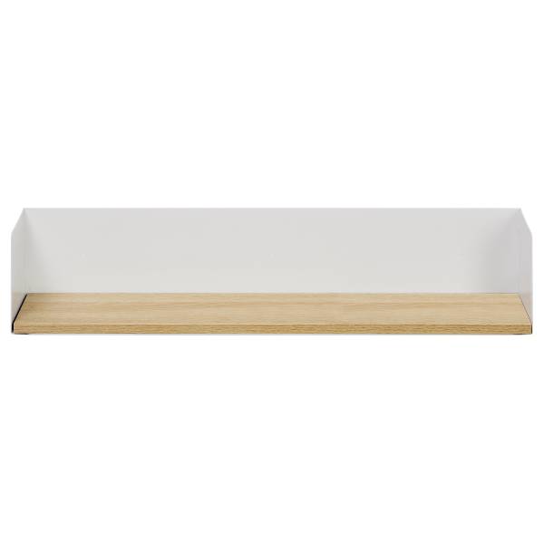 Étagère murale Beikou Type A 2 pièces Placage en bois véritable - sapin - Blanc