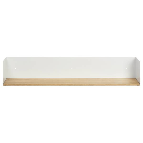 Étagère murale Beikou Type A 2 pièces Placage en bois véritable - sapin - Blanc