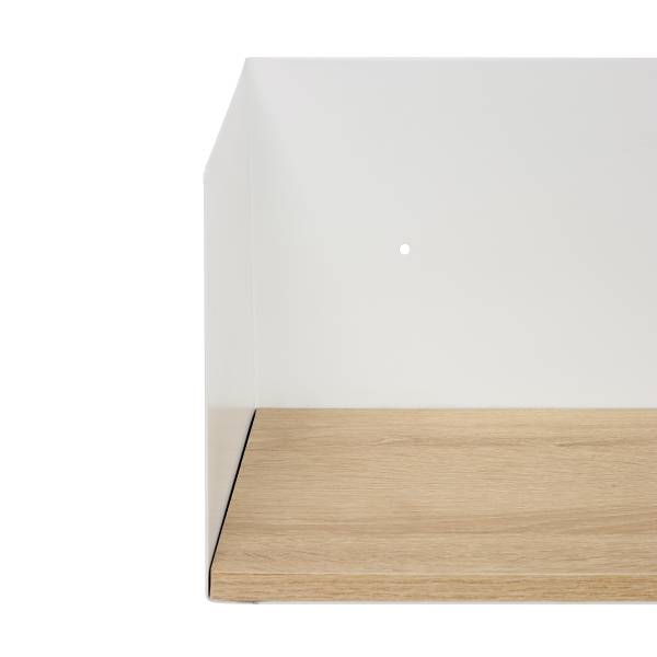 Étagère murale Beikou Type A 2 pièces Placage en bois véritable - sapin - Blanc