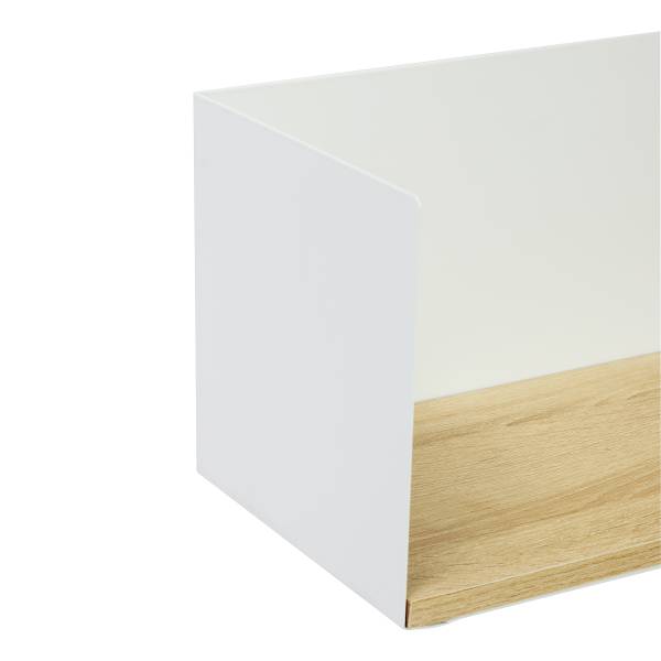 Étagère murale Beikou Type A 2 pièces Placage en bois véritable - sapin - Blanc