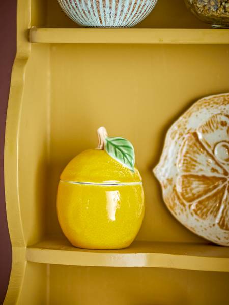 Gefäß mit Deckel Limone Steingut - Gelb
