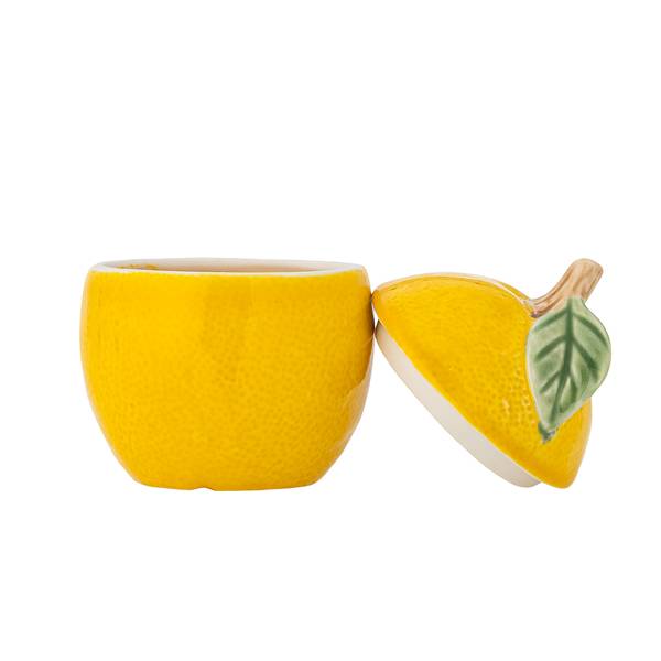 Gefäß mit Deckel Limone Steingut - Gelb