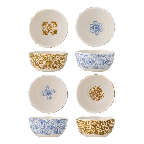 Set kommen Milton 4-delig steengoed - blauw