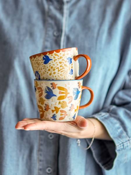 Set de tasses Anniversary 2 pièces grès - marron