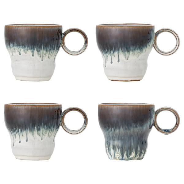 Tassen-Set Nigel 4-teilig Steingut - Blau