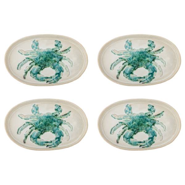 Teller-Set Hadden Krebs 4-teilig Steingut - Grün