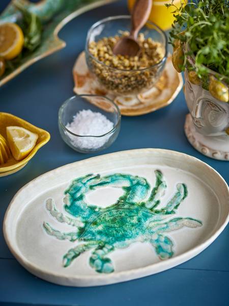 Teller-Set Hadden Krebs 4-teilig Steingut - Grün