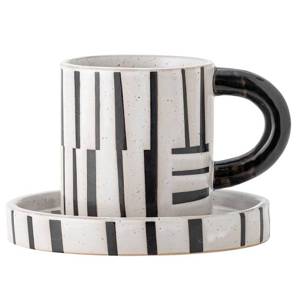 Tassen-Set Frankie 2-teilig Steingut - Schwarz