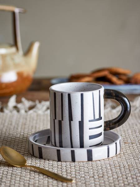 Tassen-Set Frankie 2-teilig Steingut - Schwarz
