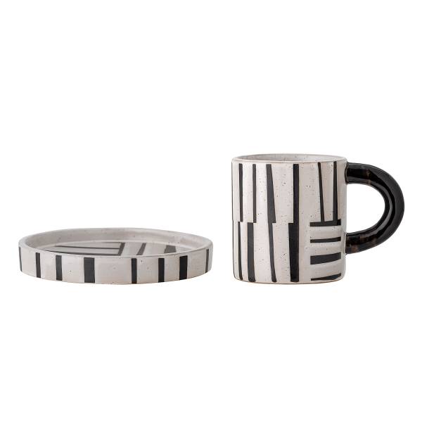 Tassen-Set Frankie 2-teilig Steingut - Schwarz