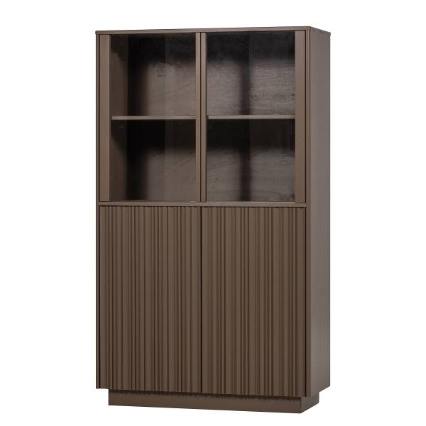 Houten vitrinekast Nova truffelbruin