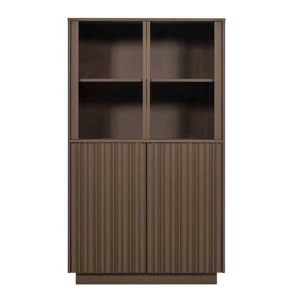 Houten vitrinekast Nova truffelbruin