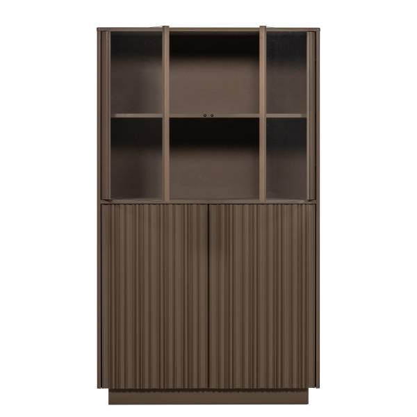 Houten vitrinekast Nova truffelbruin