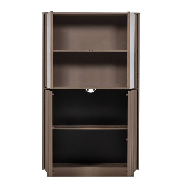 Houten vitrinekast Nova truffelbruin
