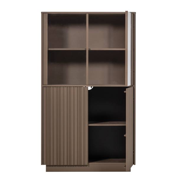 Houten vitrinekast Nova truffelbruin