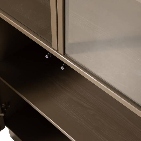 Houten vitrinekast Nova truffelbruin