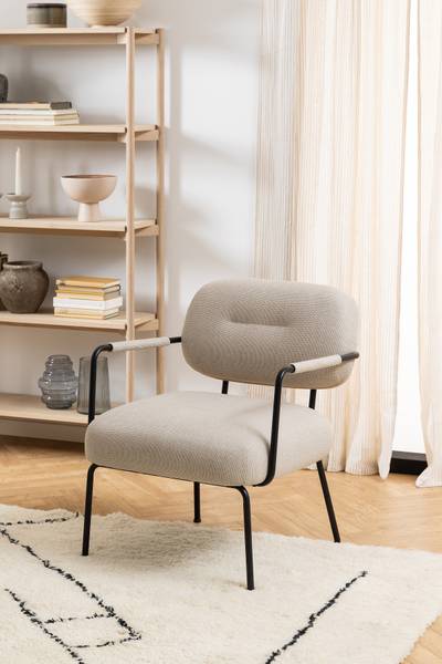 Loungesessel Perras Beige - Strukturstoff - 66 x 80 x 72 cm