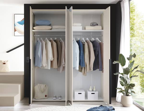 Drehtürenschrank Espinares Kaschmir - Breite: 180 cm - Mit Spiegeltür/-en