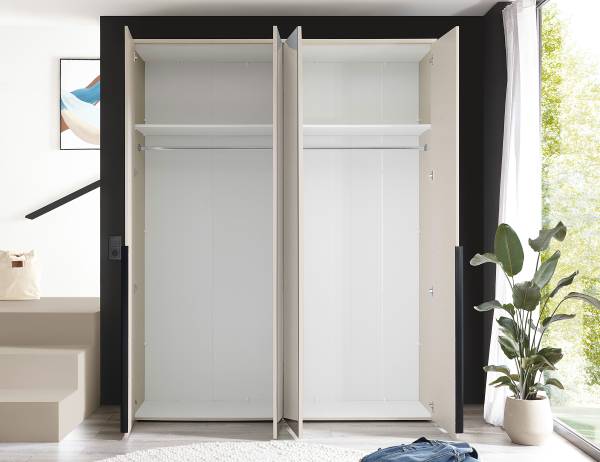 Drehtürenschrank Espinares Kaschmir - Breite: 180 cm - Mit Spiegeltür/-en
