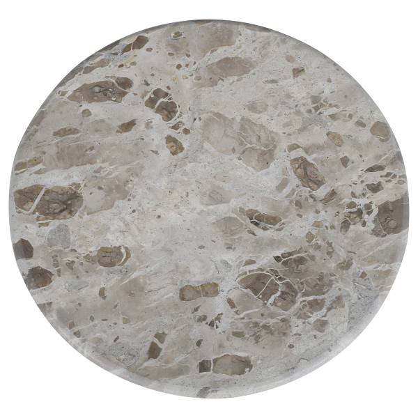 Tavolino da salotto ODIM Marmo marrone / Mango - Diametro: 50 cm