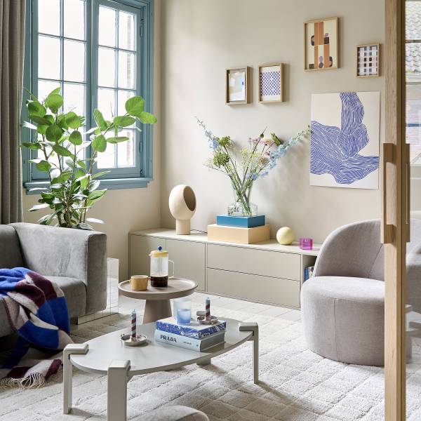 Houten tv-meubel Settle Down beige - Breedte: 200 cm